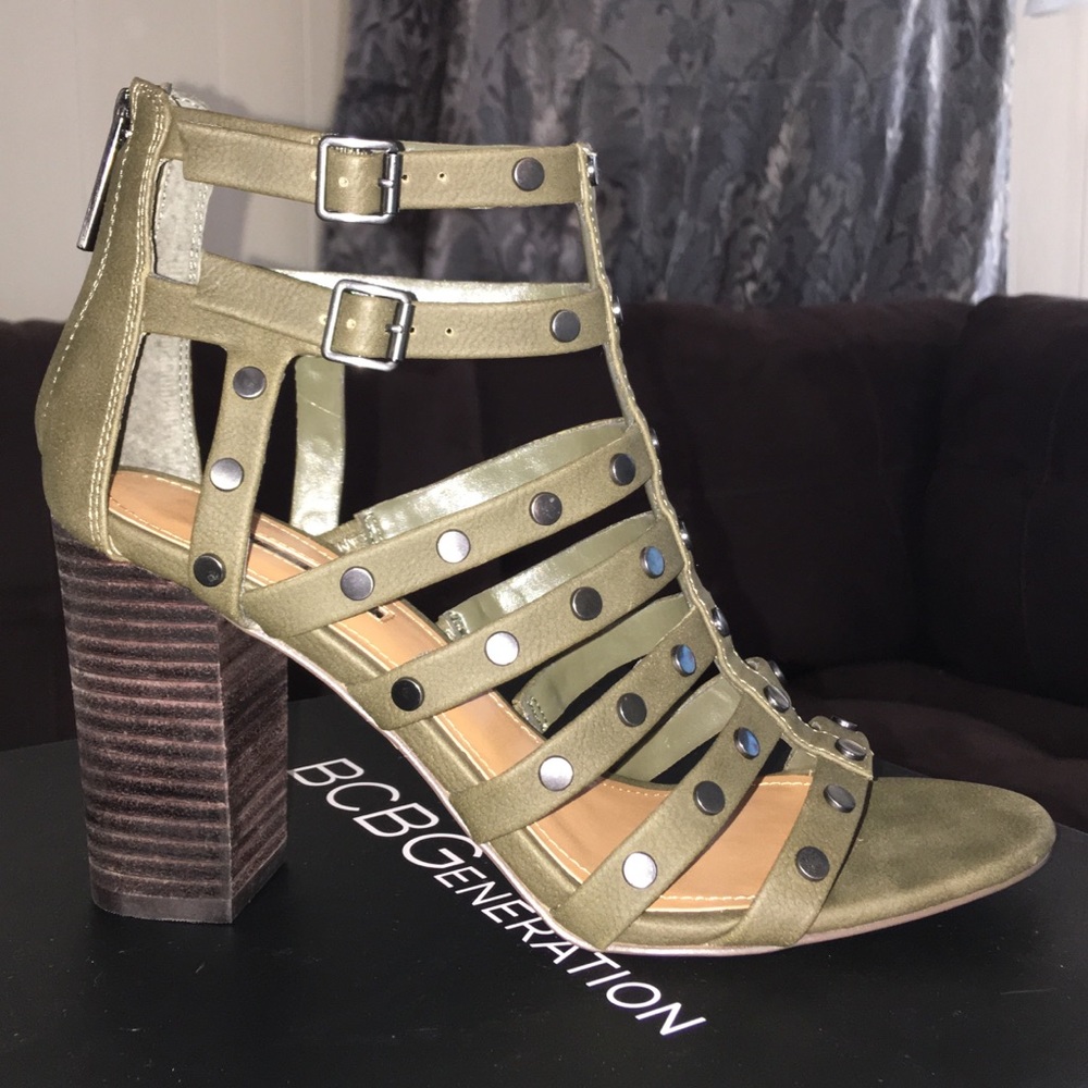 BCBGeneration military tumbled nubuck wedge heels