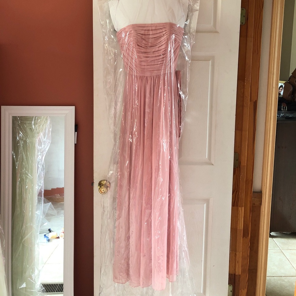 Blush pink, floor length dress. Size 4. Worn once