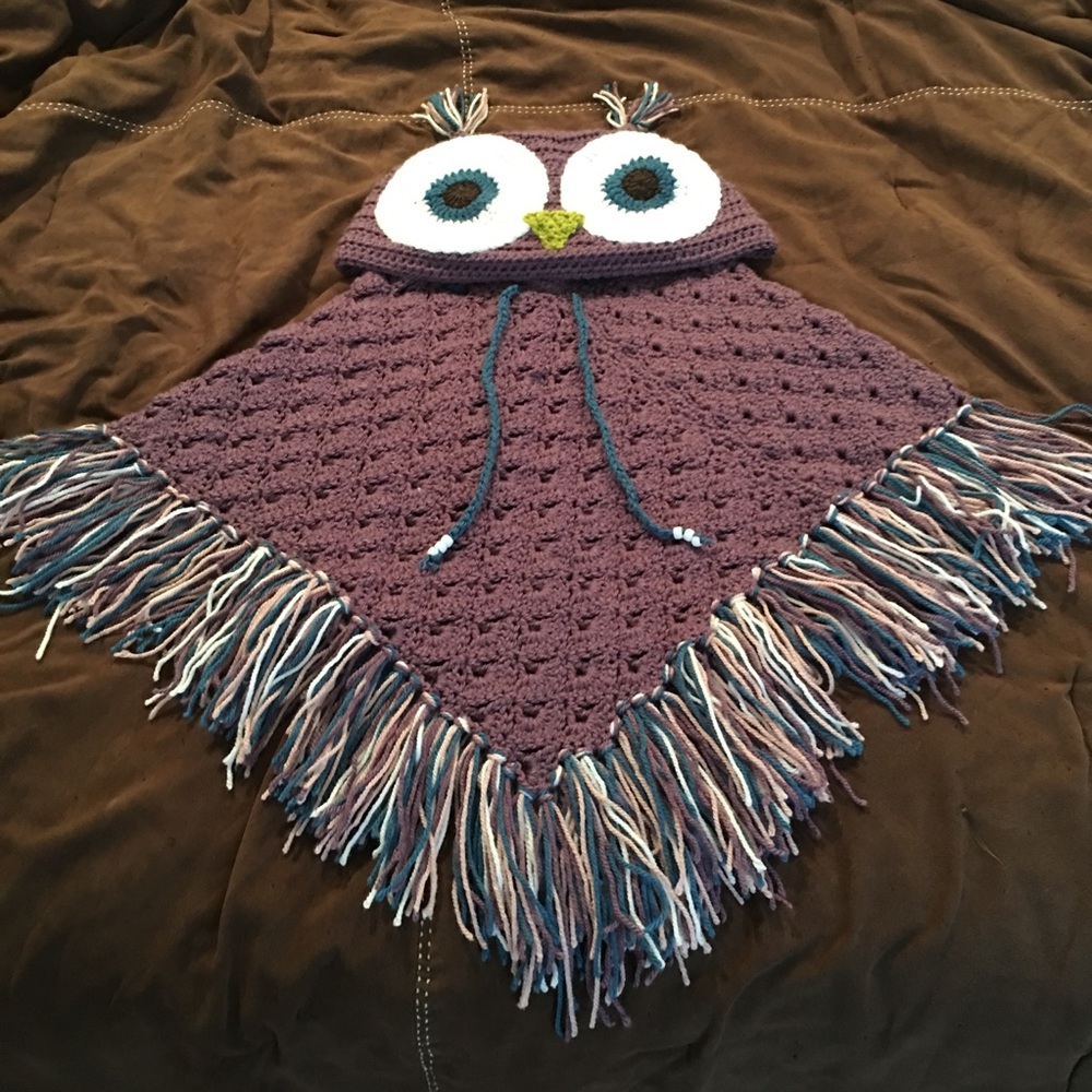 Owl poncho custom crochet made