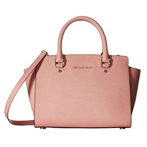 Michael Kors Selma Medium Satchel Pale Pink
