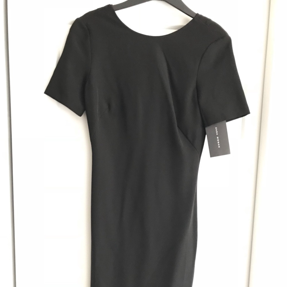 Zara black dress with cut out back