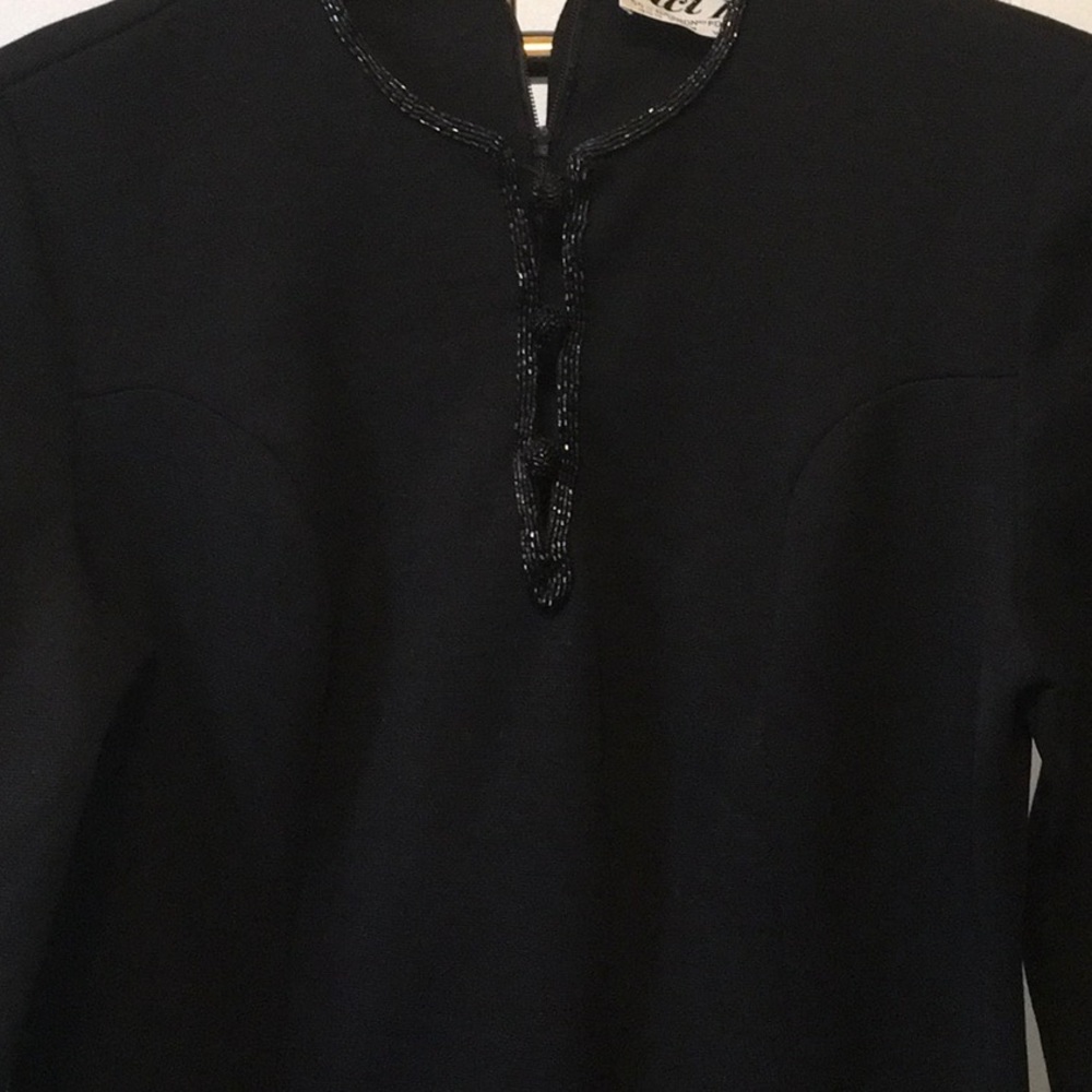 Vintage 1960's mod black beaded dress - Picture 4 of 8