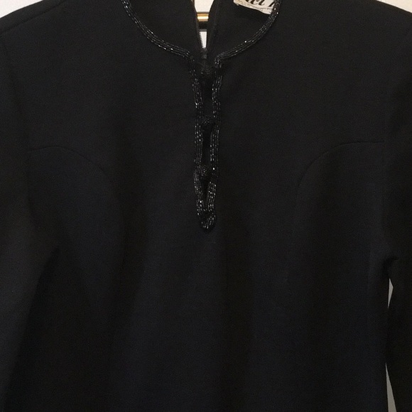 Vintage 1960's mod black beaded dress - Picture 4 of 8