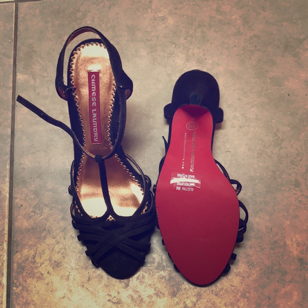 Chinese Laundry Electra Brown Suede T-strap Heels