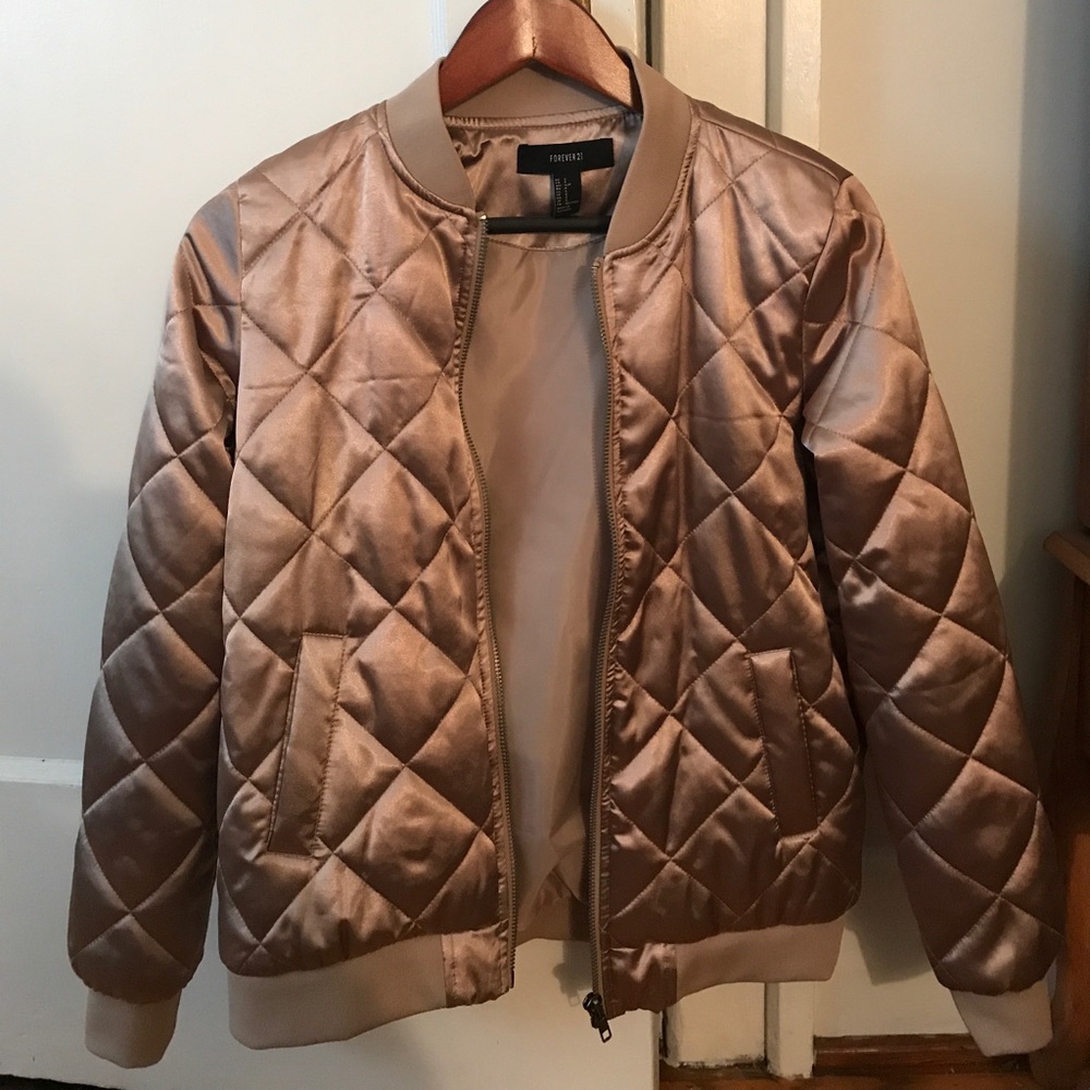 Metallic Bomber Jacket. Forever 21