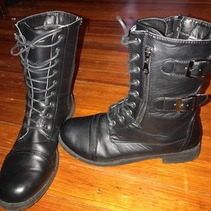 Black lace up boots