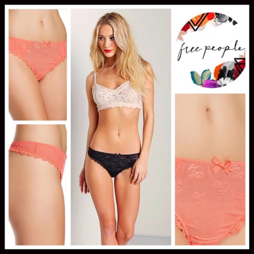 FREE PEOPLE CROCHET LACE THONG UNDERWEAR A3C - Picture 6 of 6