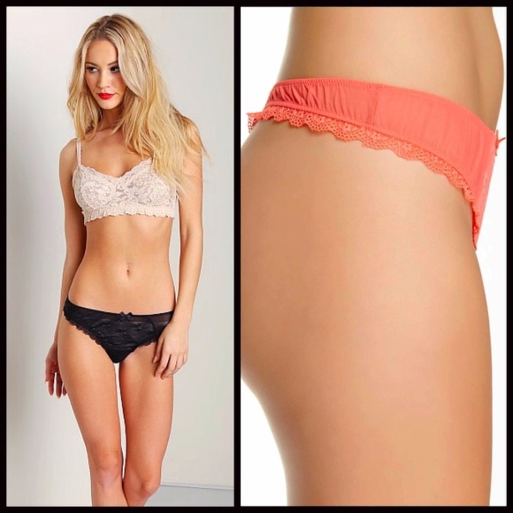FREE PEOPLE CROCHET LACE THONG UNDERWEAR A3C - Picture 2 of 6