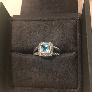 David Yurman Petite Albion Ring with Blue Topaz