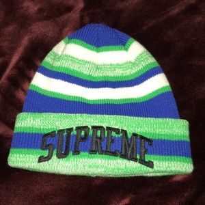 Supreme Heather Stripe Beanie Green