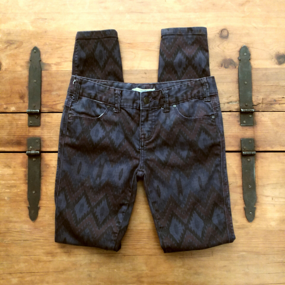 FREE PEOPLE Aztec Ikot Plum Skinny Jean Pants
