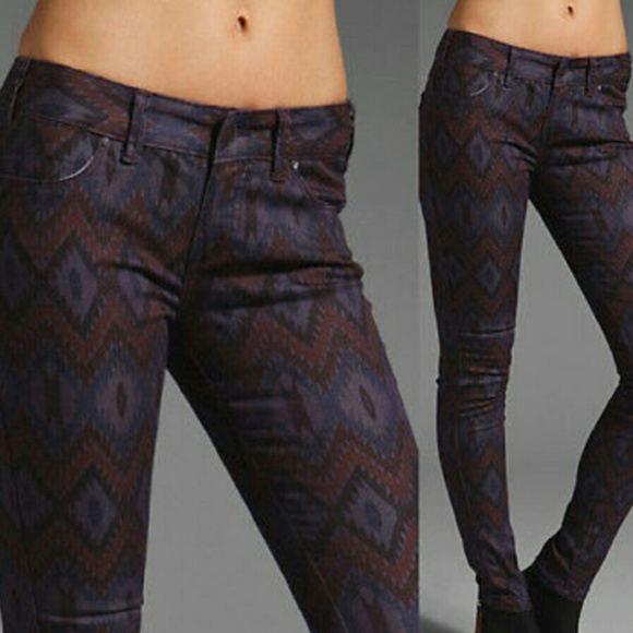 FREE PEOPLE Aztec Ikot Plum Skinny Jean Pants - Picture 7 of 7