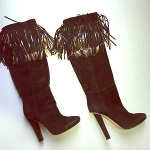 Jimmy Choo Bill Fringe Suede Boots 39
