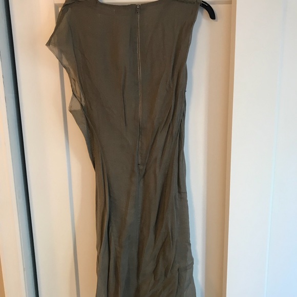 Helmut Lang gray chiffon asymmetrical dress - Picture 2 of 6