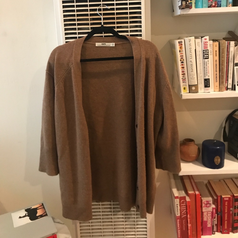Hope super cozy tan cardigan sweater