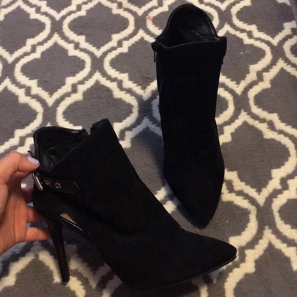 Point toe suede booties - SOLD
