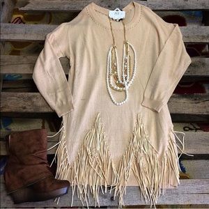 NWT Fringe sweater dress/tunic