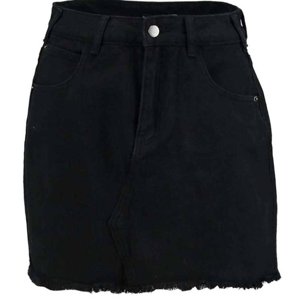 Black Denim Skirt
