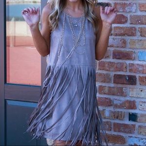 NWT Suede Fringe Dress