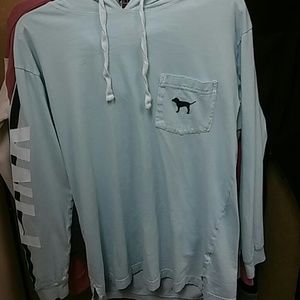 Pink Victoria Secret long sleeve tee hoodie