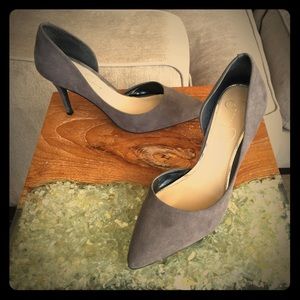 EUC Jessica Simpson half d'orsay pump 9 grey