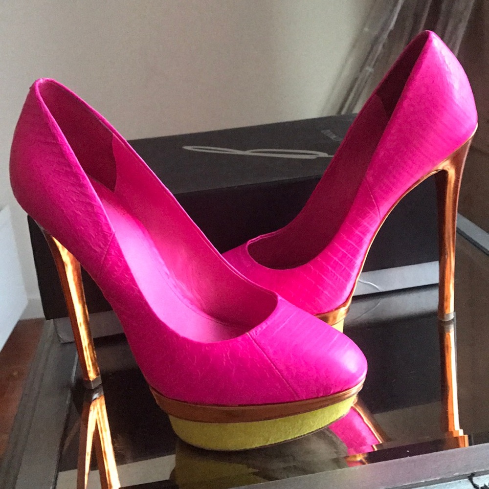 Brian Atwood's color block heels