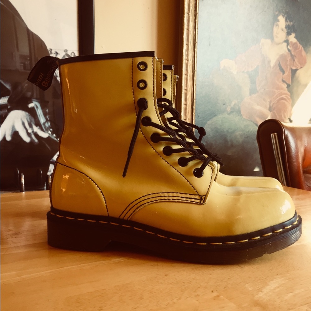 SOLD- Dr. Martens Yellow Boot - Womens size 8