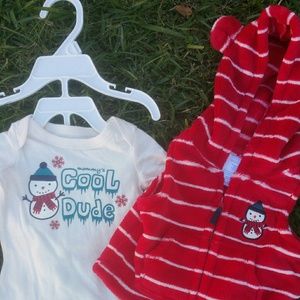 NEW Newborn Little Wonders 3 pc Chrustmas Outfit