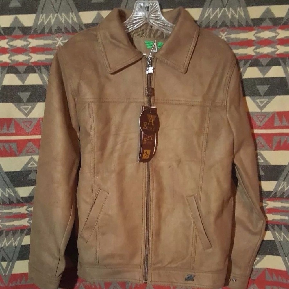 A Emporio Collezione Tan Faux Suede Jacket Italy