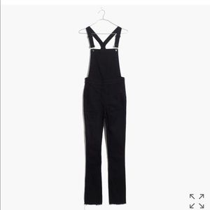 Madewell skinny overalls raw hem