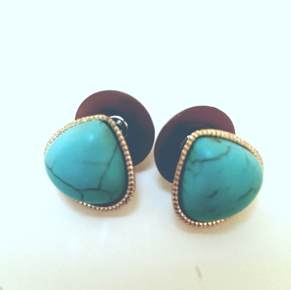 Faux Turquoise Stud Earrings