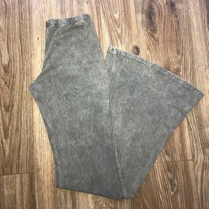 Grey Mineral Wash Stretchy Bell Bottoms