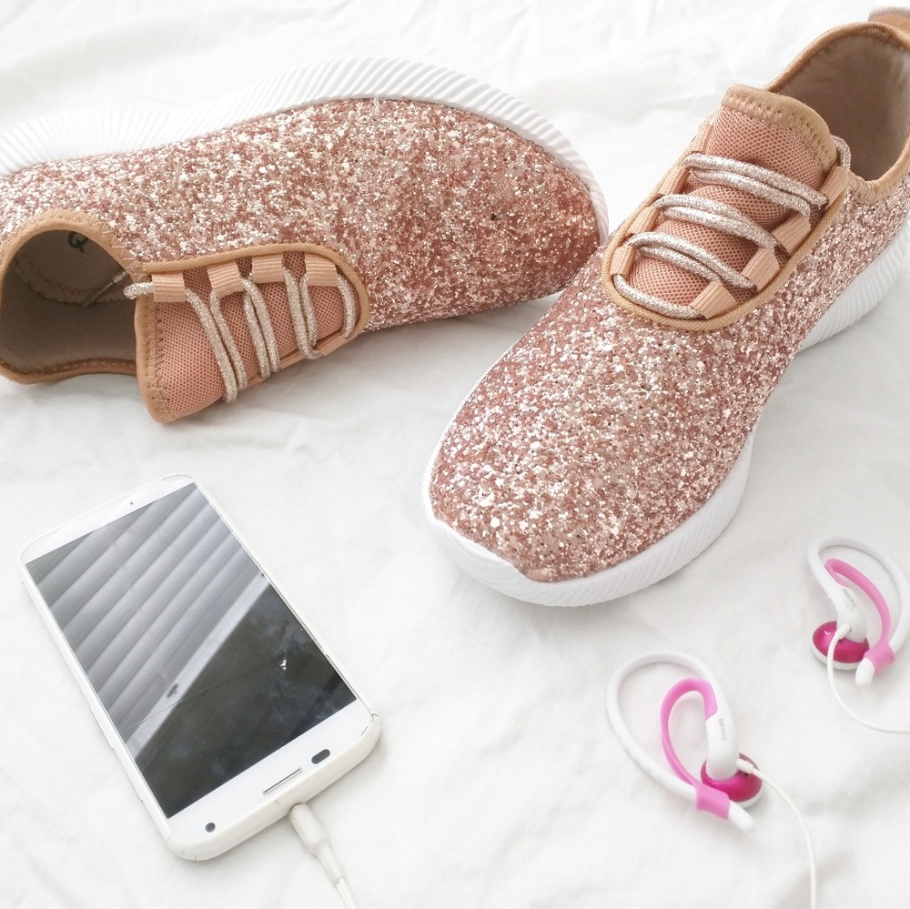 🆕 Rose Gold Glitter Sneakers