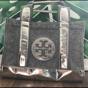 Tory Burch light grey wool tote!