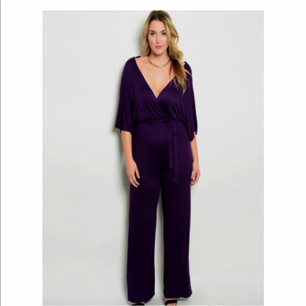 Plus size purple jumpsuit