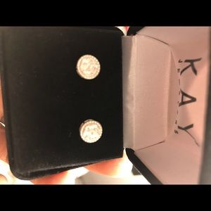 Diamond circle earrings sterling silver - NWT