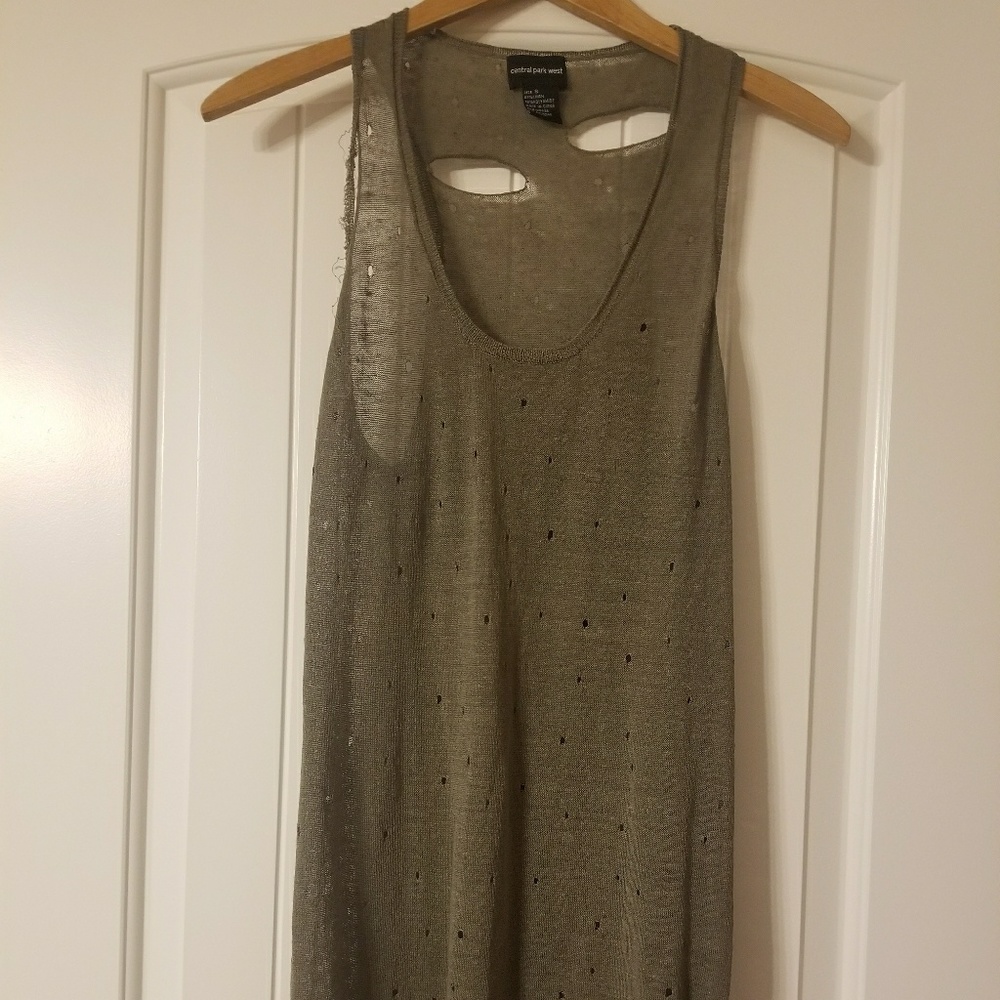 Army green distressed tank