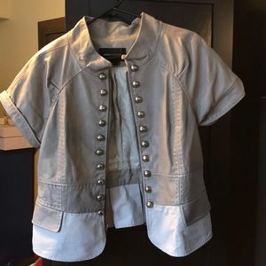 BCBG leather short sleeve jacket