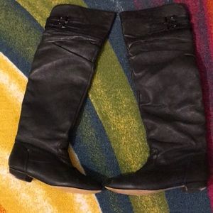 Over the knee leather boots