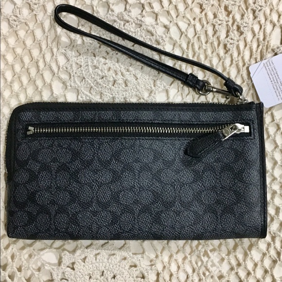 Coach New Gray/Black 8X5 Wristlet - Picture 3 of 4