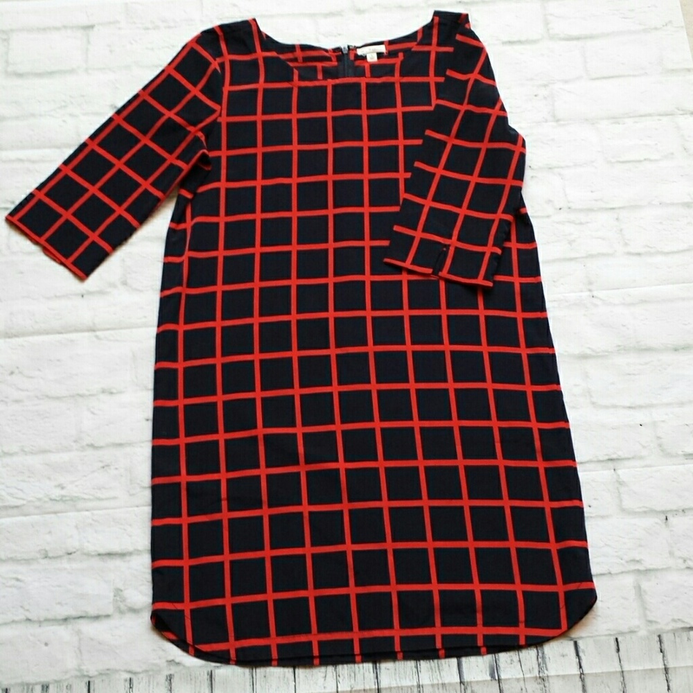 Gap Navy and Red Windowpane Dress - Picture 2 of 8