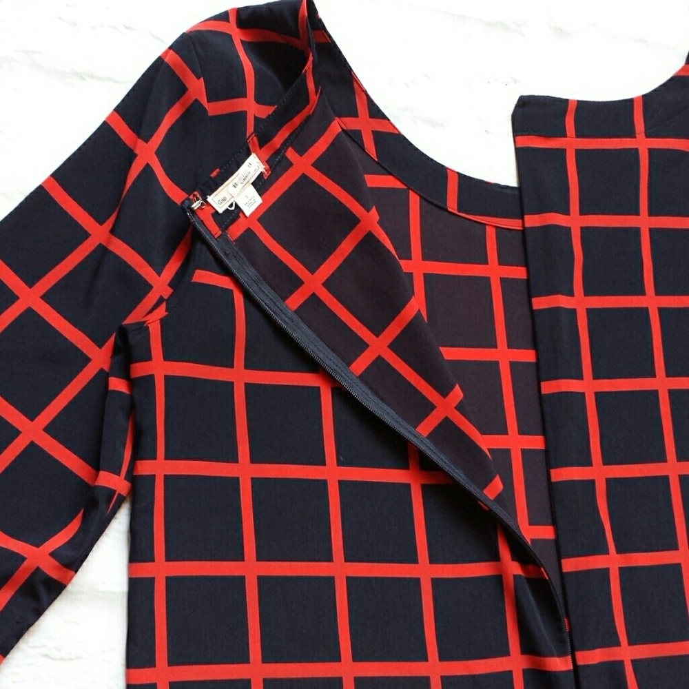 Gap Navy and Red Windowpane Dress - Picture 6 of 8