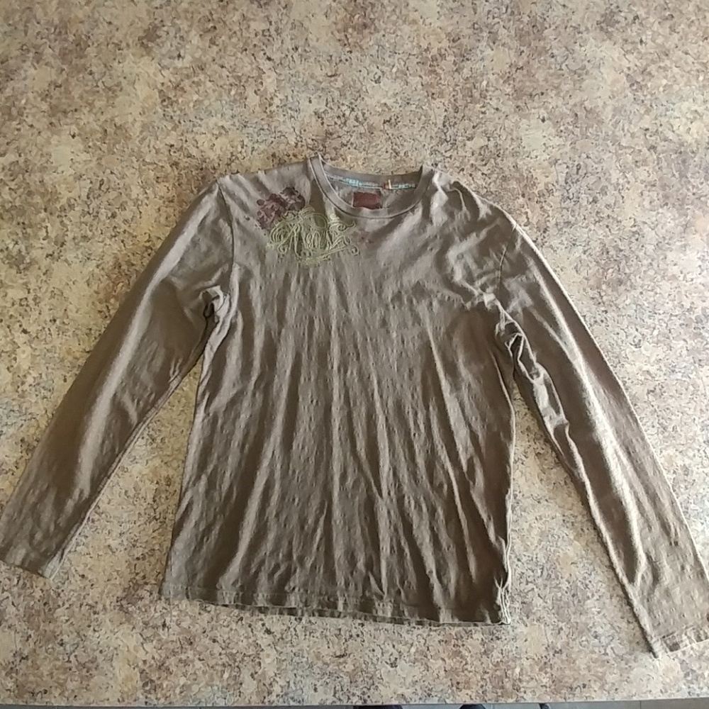 Reef Men's Brown Long Sleeve Shirt - Size L