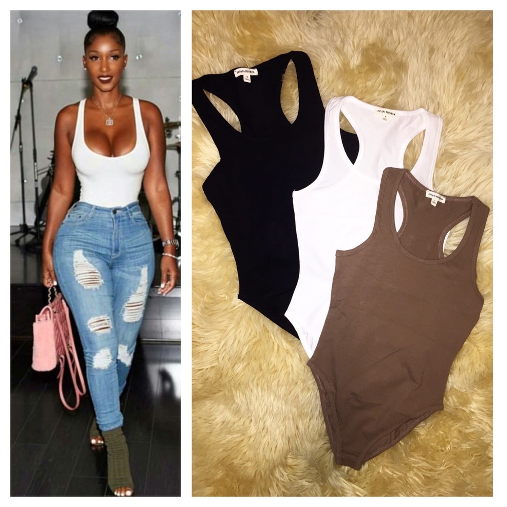 Basic Racerback cotton Bodysuit small - large new