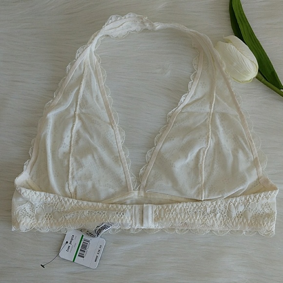 Size L FREE PEOPLE LACE HALTER BRA.nwt - Picture 4 of 6
