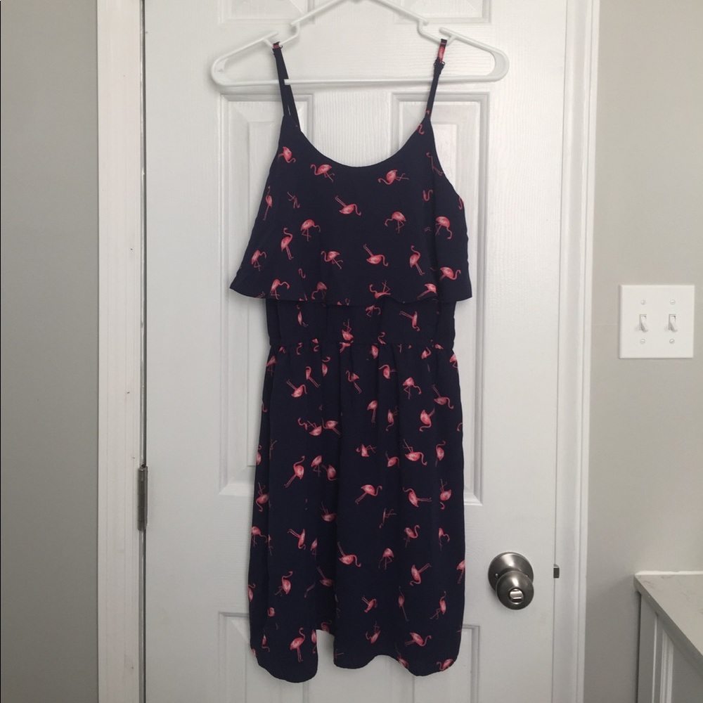 Navy Flamingo Elle Dress