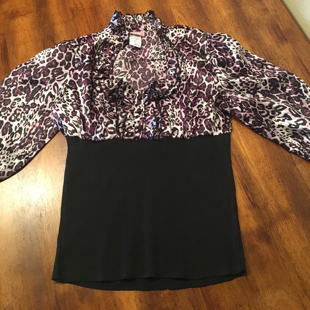 Purple leopard cheetah print shirt