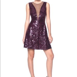BCBG Max Azria Selina Fit & Flare Sequined Dress