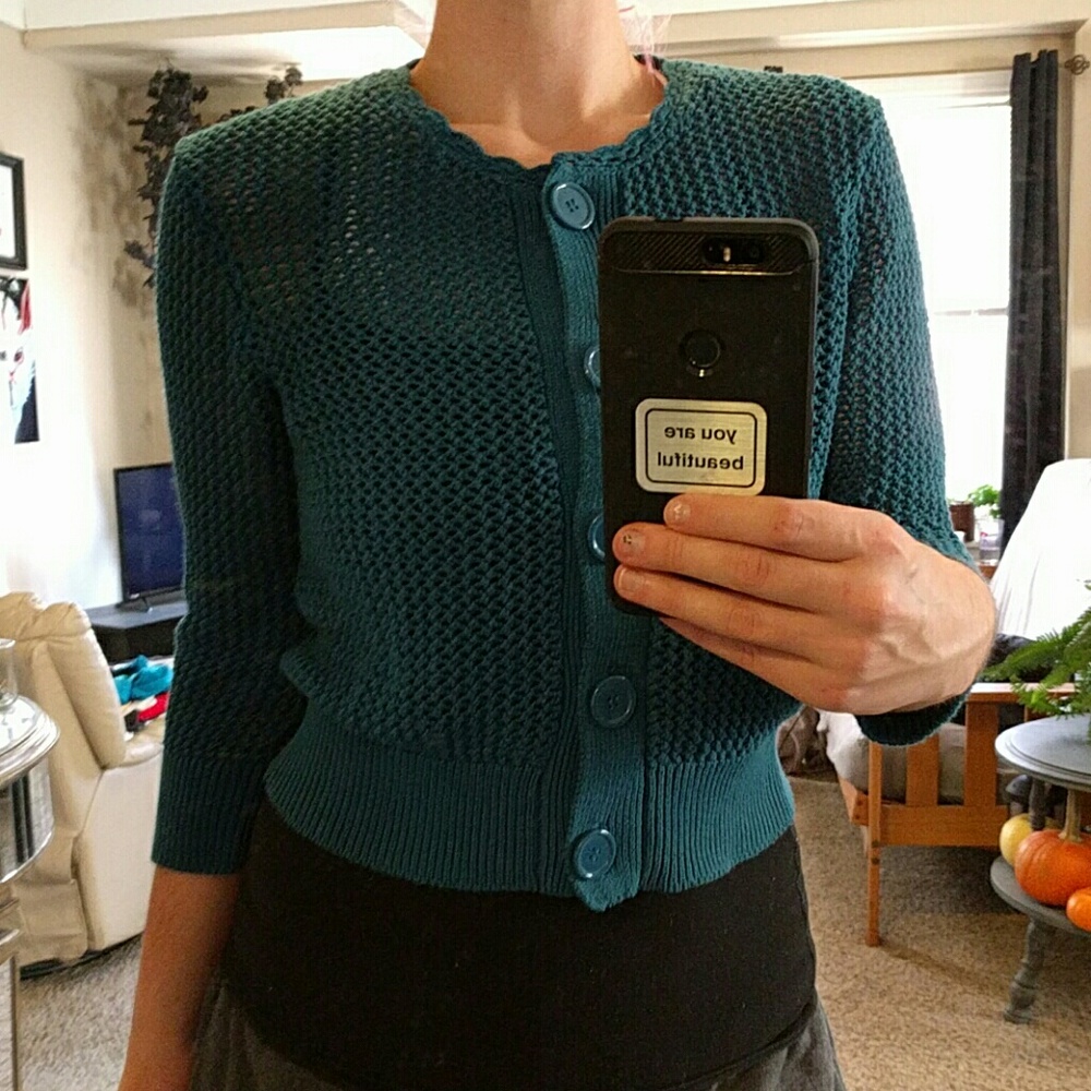 Teal cardigan