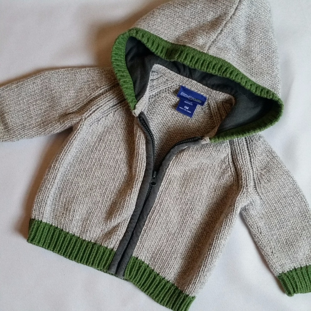 Genuine Kids Oshkosh Boys 6m Hooded Zipup Sweater